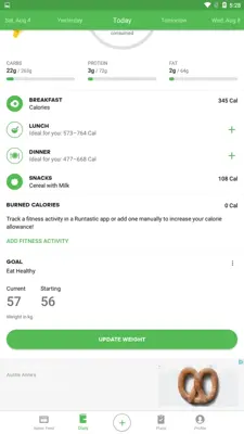 Runtastic Balance Food Tracker & Calorie Counter android App screenshot 3